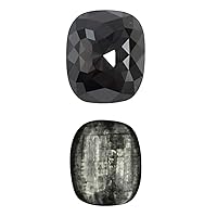 1.20 Cts of 7.24x6.25x3.07 mm AAA Cushion Rose Cut (1 pc) Loose Treated Fancy Black Diamond (DIAMOND APPRAISAL INCLUDED)