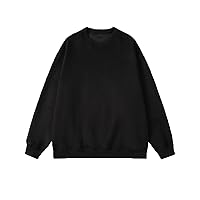 Men's Crewneck Sweatshirts Loose Fit Fleece Pullover Tops Casual Basic Plain Sweatshirt Winter Fall Long Sleeve Shirt