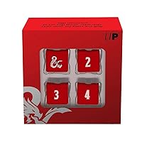 Heavy Metal Red and White D6 Dice Set for Dungeons & Dragons - Great for RPG, DND, MTG as Gamer Dice or Board Gaming Dice