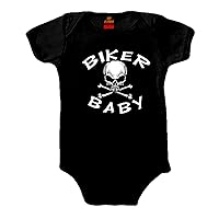 Hot Leathers Black Biker Baby Skull Onesie