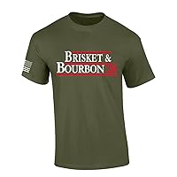 Mens Funny Tshirt Brisket & Bourbon 2024 Short Sleeve T-Shirt