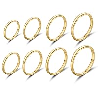 Cute Bands Ring Set 2mm Wide 8pcs Mothers Ring for Women Size 3-10 Titanium Stainless Steel Mom Ring Jewelry High Polished Surface Gold/Silver/Black/Rose Gold Color