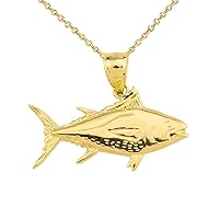 YELLOW GOLD YELLOWFIN TUNA FISH PENDANT - Gold Purity:: 14K, Pendant/Necklace Option: Pendant Only