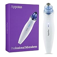 Microdermabrasion Machine - Appolus Premium Diamond Microdermabrasion Device for Flawless Glowing Skin - 2 Diamond Tips - 5 Heads - Blackhead Blemishes Remover-Pore Lines Wrinkles Sagging Minimizer
