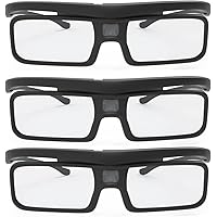 AWOL VISION DLP Link 3D Glasses (3 Packs), Rechargeable Active Shutter Eyewear compatiable with AWOL VISION LTV-2500, LTV-3500, Vanish TV & Other DLP-Link 3D projectors (3 Packs)