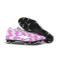 Unisex's Turf Cleats Training Athletic Soccer Boots Non-Slip Long Studs Football Spike Shoes Pink 39-45