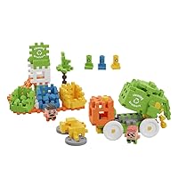 Mini Waffle City- Garbage Truck Construction Playset Includes 148 Flexible Blocks and 2 Characters- Improves Fine Motor Skills- STEM STEAM Building Montessori Toys for Kids 5+