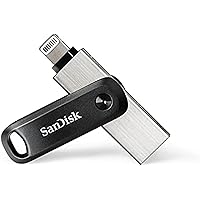 SanDisk 128GB iXpand Flash Drive Go for iPhone and iPad - SDIX60N-128G-GN6NE, Silver