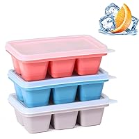 Ice Cube Trays for Freezer 3 Pack - Mini Ice Cube Trays with Lid & Easy-Release Silicone Bottom, Stackable Small Ice Cube Molds