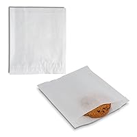 MT Products White Wax Paper Bakery Bags for Cookies - Grease Resistant 6