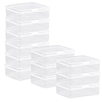 Clear Plastic Beads Storage Containers Empty Mini Storage Containers Box,12 Pack Plastic Storage Containers with Lids,Beads Storage Box with Hinged Lid for Beads,Earplugs,Pins, Small Items (4.1 x 2.9