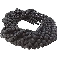 Natural Lava Rock Beads-Black Volcanic Rock Beads - Rock Jewelry Beads - Volcanic Beads - Round Beads 13