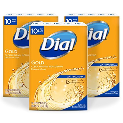 Dial Antibacterial Bar Soap, Gold, 10 Count (Pack of 3)