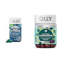 OLLY Ultra Strength Goodbye Stress Softgels, Flawless Complexion Gummy, Clear Skin Support - 60 Count, Berry 50 Count