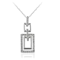 Natural Diamond Pendant 1/4 ctw 14K White Gold. Included 18 inches 14K White Gold Chain.