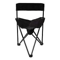 Lightweight Portable Tripod Camp Chair, Includes Carry Bag - polyester,steel,Black
