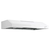 GE Under Cabinet Range Hood, 2-Speed, 30-Inch Kitchen Exhaust Fan, Cooktop Lighting & Included Filter, Kitchen Essentials, Top or Rear Exhaust Capability, 200 CFM, White