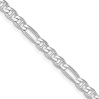925 Sterling Silver Rhodium Plated 3.75mm Figaro Nautical Ship Mariner Anchor Chain Necklace Jewelry for Women - Length Options: 18 20 22 24