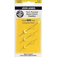 Colonial Needle Twin Pointed Quick Stitch Tapestry Hand Needles, Size 24, 3-Pack