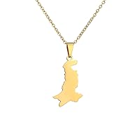 Map of Pakistan Pendant Necklaces - Patriotic Ethnic Charm Africa Map Flag Necklaces,Gold/Silver Color Classic Hip Hop Jewelry for Women Men Trend Party Gift,Silver,60Cm