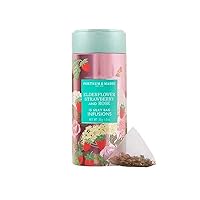 Fortnum and Mason British Tea. Elderflower, Strawberry and Rose Infusion Tin, 15 Silky Tea Bags (1 Pack)