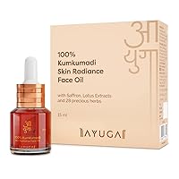 100% Kumkumadi Skin Radiance Face Oil with Saffron & Lotus Extracts for Dull Skin, Dark Spots & Pigmentation | Kumkumadi Tailam | 15 ml