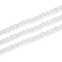 20 Strands Czech Faceted Bicone Crystal Loose Glass Beads 4mm (0.16 Inch) Small Crystal Clear (1740-1800pcs) for Jewelry Craft Making CCB401