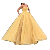 Women's Strapless Quinceanera Dresses Tulle Ceremony Graduation Long Gowns