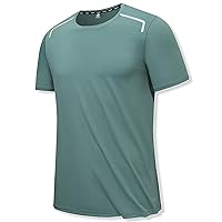 Summer Ice Silk Short Sleeve Crew Neck Breathable Sweat Wicking Solid Color Pinhole Reflective Mens Plain T Shirts