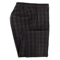 Brown Check Wool Pants - Slim