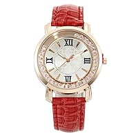 Women Color Leather Band Wrist Watch, Gierzijia Casual Girl Quartz Analog Watch, Gift for Mother, Wife and Friends