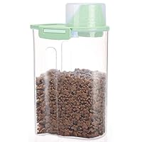 Pet Food Storage Container with Graduated Cup and Seal Buckles Food Dispenser for Dogs Cats (Green)