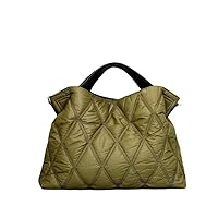 Puffer Tote Bag Quilted Crossbody Bag for Women Trendy Puffy Purse Messenger Handbags Down Padded Shoulder Bag