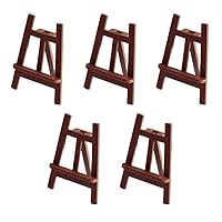 Zerodeko 5PCS Mini Easel Model, Mini Wooden Artist Easel Cards Stand Display Holder for Dollhouse Decoration Accessories