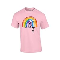 Gay Pride Flag Rainbow Ally Support LGBTQ Unisex Short Sleeve T-Shirt Graphic Tee
