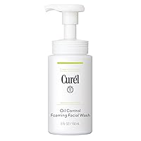 Curel Oil Control Foaming Face Wash For Dry, Sensitive Skin, Gentle Face Wash for Women and Men, 5 Oz