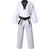 MOOTO Korea Taekwondo MTX S2 Uniform Black V-Neck Dobok MMA Martial arts Karate Basic Training WT Logo (170(Height: 170~179cm)(5.58~5.87ft))