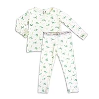 Bellabu Bear Two-Piece Pajama Set for Boys & Girls, Matching Family Pajamas, Rayon from Bamboo 2T (Dragonfly, 2T)