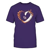 FanPrint Evansville Purple Aces - Beautiful Heart - Color Drop - University Team Logo T-Shirt