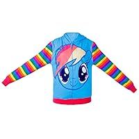 My Little Pony Rainbow Dash Mens Striped Zip Up Hoodie (Adult X-Small)