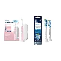Philips Sonicare Protective Clean 6100 Pink and 2 pack Premium Plaque Control Brush Head Bundle