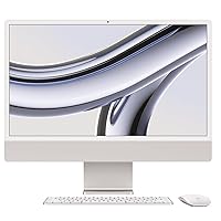 Apple 2023 iMac All-in-One Desktop Computer with M3 chip: 24-inch Retina Display, 8-core CPU, 8-core GPU, 16GB Unified Memory, 256GB SSD Storage, Silver (Z1950001Z)