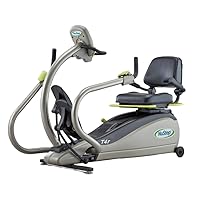 T4r Recumbent Cross Trainer Stepper, Gray/Green, Low-Impact Exercise with Adjustable Arm & Leg Position, 360-Degree Swivel Seat, Engaging Programs, & Compatible with Free NuStep Wellness App