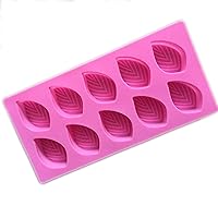 10 Cavity Leaf Silicone Mold for Cake Chocolate Ice Tray Panna Cotta Pudding Jello Shot Candy Soap, S