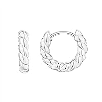 PAVOI 14K Gold Plated 925 Sterling Silver Post Twisted Huggie Earring | Women's Mini Hoop Earrings