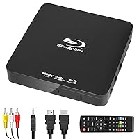 Blu Ray DVD Player, Ultra Mini 1080P Blue Ray Disc Player Home Theater Play All DVDs and Region A 1 Blu-Rays, Support Max 128G USB Flash Drive + HDMI/AV Output + Built-in PAL/NTSC with Cables