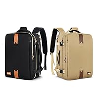 Couple Backpack, Travel Backpack for Lovers, Boyfriend, Girlfriend, Husband, Wife, Man, Woman, Flight Approved Backpack for Traveling On airplane Hiking Casual Daypack, Black+Beige