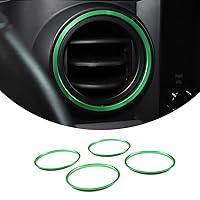 Aluminum Alloy Compatible with Tacoma Air Conditioning Vent Ring Decorative Cover, Fit For Toyota Tacoma 2016 2017 2018 2019 2020 2021 2022 2023 4PCS Air Conditioning Vent Ring (Outer, Green)