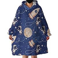 Sleepwish White Doodle Magic by Brizbazaar Wearable Blanket Oversized Blanket Hoodie with Deep Pockets