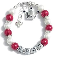 Custom Bracelets-Personalized Princess Charm Girl's Bracelet-Beaded Name Bracelet-Birthday/Christmas/Easter/Valentine/New Baby Gift